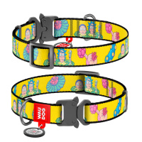 Нашийник для собак нейлоновий WAUDOG Nylon з QR паспортом, малюнок «Рік та Морті 1», металева пряжка-фастекс, XXL, Ш 35 мм, Д 46-70 см