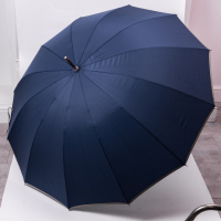 Классический зонт-трость с чехлом полуавтомат из полиэстера прочный надежный 12 спиц диаметр 120 см Серый HP-23-16G