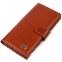Практичне вертикальне чоловіче портмоне з натуральної гладкої шкіри 721721 Коричневе