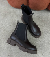 Зимові жіночі черевики челсі натуральна шкіра (36-40)