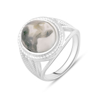 Серебряное кольцо CatalogSilver с натуральным агатом, вес изделия 8,8 гр (2120988) 17.5 размер
