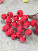 Калина в сахаре/ 12 мм/ 40 ягодок (20 проволок по 2 ягодки)
