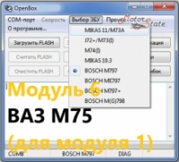 Модуль 6 загрузчика OpenBox - ВАЗ с ЭБУ М75 OBD (для модуля 1)