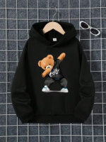 Худі чорне з ДТФ (оверсайз) | 66-312