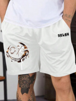 Шорти білі з ДТФ | 67-005