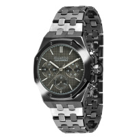 Чоловічий наручний годинник Guardo S03008-1 Black з металевим браслетом та календарем