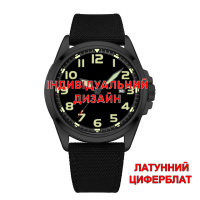 Чоловічий годинник Awarder 040 Black-Black Латунь з сапфіровим склом та автопідзаводом