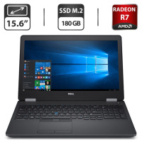 Ноутбук Б-класс Dell Latitude E5570 / 15.6« (1366x768) TN / Intel Core i7-6600U (2 (4) ядра по 2.6 - 3.4 GHz) / 8 GB DDR4 / 180 GB SSD M.2 / AMD...