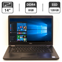 Ультрабук Б-класс Dell Latitude 5480 / 14« (1366x768) TN / Intel Core i5-7200U (2 (4) ядра по 2.5 - 3.1 GHz) / 8 GB DDR4 / 128 GB SSD / Intel HD...
