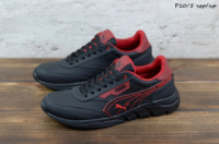 Мужские кожаные кроссовки Puma Р10/5 чёрные с красным