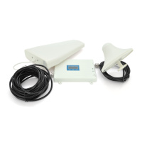 Комплект усилитель GSM304-3G-4G 900/1800/2100МГц . Усилитель трехдиапазонный, антенна приёма 10м кабеля, антенна ретрансляции 3 метра. White