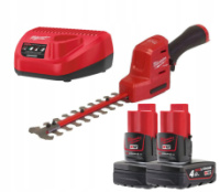 Кущоріз акумуляторний безщітковий MILWAUKEE, M12 FHT20-402, лезо 20см (зарядний пристрій С12 С, 2 акумулятори М12 В4 4Аг, картон