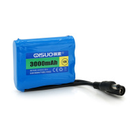 Аккумуляторная батарея литиевая QiSuo 12V 3A с элементами Li-ion 18650, DC5.5x2.1, (56x20x70mm)