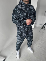 Сірий спортивний костюм з плащівки анорак штани