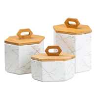 Набор банок для сыпучих продуктов 3 шт 19 см *16 см* 11.5 см белый HP276