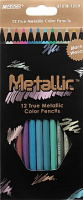 Олівці 12 кольорів шестигранні з металевим блиском,Metallic,5101В-12СВ,ТМ«Marco»