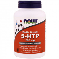 5-HTP (Гидрокситриптофан), 200 мг, Двойная Сила, Now Foods, 120 вегетарианских капсул