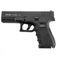 Пистолет сигнальный, стартовый Retay Glock G 19C (9мм, 14 зарядов), черный