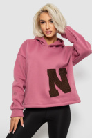 Худі жіночий з капюшоном на флісі, колір пудровий, 257R335