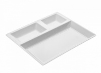 Трехсекционное блюдо из меламина 270 × 225 × 25 мм белое