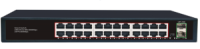 Коммутатор Merlion MG1024S 24 портов RJ45 Ethernet + 2 SFP 10/100/1000 Мбит/сек. металл AC220V.