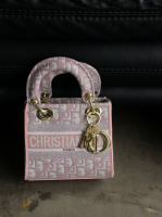 Жіноча сумка Christian Dior Lady small рожевий класик