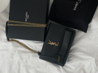 Жіноча сумка  Saint Laurent Sunset Medium Shoulder Bag Premium чорний