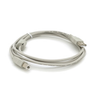 Кабель USB 2.0 AM/BM, 1.8m, 1 феррит, белый