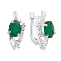 Серебряные серьги CatalogSilver с натуральным агатом 2.582ct (2171201)