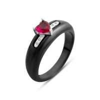 Серебряное кольцо CatalogSilver с керамикой, вес изделия 3,54 гр (60001939) 16.5 размер