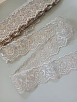 Кружево яблочко / ширина 4 см / серый/  1 метр