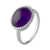 Серебряное кольцо CatalogSilver с натуральным аметистом 4.163ct, вес изделия 3,95 гр (2072249) 19 размер
