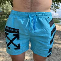 Плавательные Шорты Off White With X Cross Neon Blue