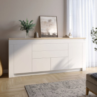 Большой комод LION Ларри-2 Нимфея Альба/Дуб сонома (LION-041064) ТОП