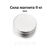 Неодимовый магнит диск 25×5 мм N42 NdFeB – мощный супермагнит силой 9 кг с никелевым покрытием