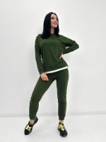 Трикотажний костюм-двійка «Spring» оптом | Норма | Розпродаж моделі 42-44, Хакі