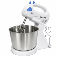 Стационарный электрический миксер с чашей Rainberg RB-1006 500W с насадками для замешивания теста Blue