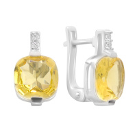 Серебряные серьги CatalogSilver с цитрином nano (2190141)