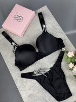 Комплект Victoria's Secret Starstruck Shine Strap Push-Up Bra чорний kk8072