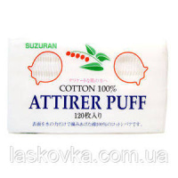 Японські бавовняні пафи для обличчя Suzuran Attirer Puff 240 шт.