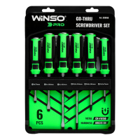 Набір викруток Winso Pro ударні (Go-Thru) з шестигранною опорою 6шт