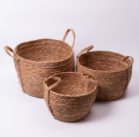 Набор корзин для хранения вещей 3 (шт) универсальные плетеные 3/6/9 литров Коричневый HP-41-9