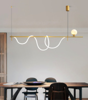 Люстра потолочная LED MBJ8-1800-k Латунь 40-122х30х180 см.