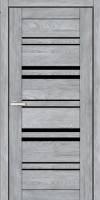 Двері міжкімнатні DOORS Smart С017 BG Дуб лофт ПВХ чорне скло АКЦІЯ