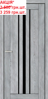 Двері міжкімнатні DOORS Smart С050 BG Дуб лофт ПВХ чорне скло АКЦІЯ!