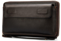 Чоловічий клатч-барсетка з ремінцем на руку 714655 Коричнева