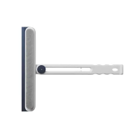 Скребок водосгон для мытья стекол складной абразивной губкой и резиновым лезвием для окон зеркал душа Голубой HP-35015-27BL