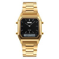 Жіночий годинник Skmei 1220GDBK Gold-Black у класичному стилі з комбінованим циферблатом