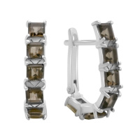 Серебряные серьги CatalogSilver с натуральным раухтопазом (дымчатым кварцем) 4.258ct (2178750)