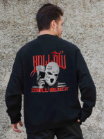 Утеплений оверсайз світшот на флісі з принтом Without Hollow Black